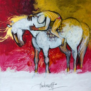 Acrylics on stoneware cm 40x40